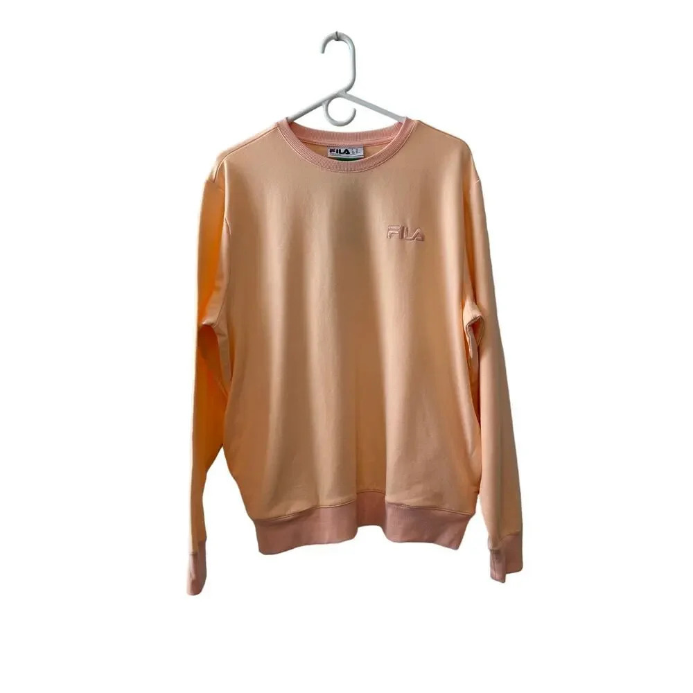 FILA Crewneck Sweater with Pockets  in Peach Pink Size XL